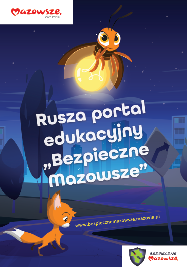 Element dekoracyjny - Plakat zapraszający do portalu Bezpieczne Mazowsze
